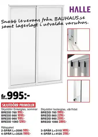 Bauhaus Skjutdörr Primolux Bredd 760 erbjuda