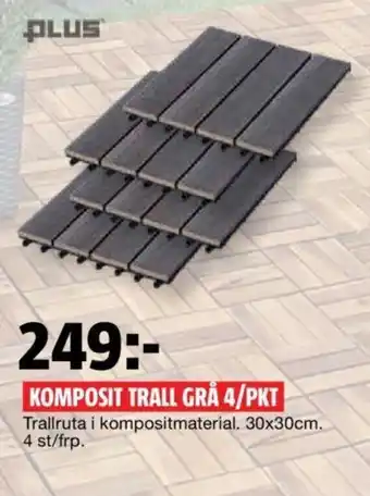 Bauhaus Komposit Trall Grå 4/PKT erbjuda