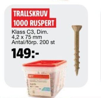 Bauhaus Trallskruv 1000 Ruspert erbjuda