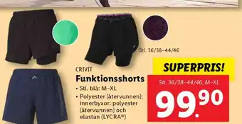 Lidl CRIVIT Funktionsshorts erbjuda