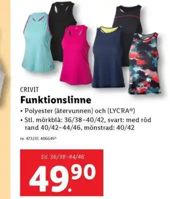 Lidl CRIVIT Funktionslinne erbjuda