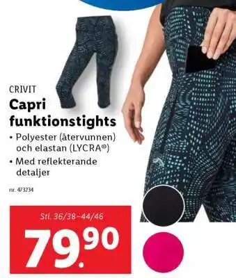 Lidl CRIVIT Capri funktionstights erbjuda