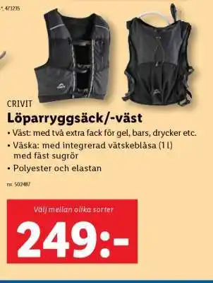Lidl CRIVIT Löparryggsäck/-väst erbjuda