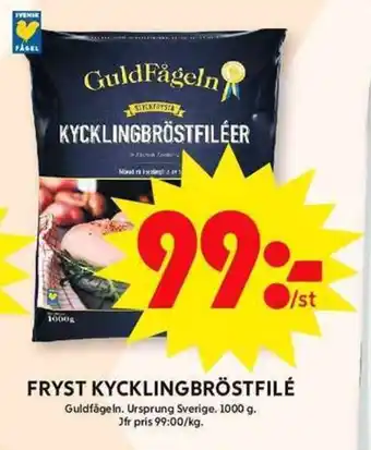 ICA Maxi GULDFÅGELN Fryst kycklingbröstfilé erbjuda