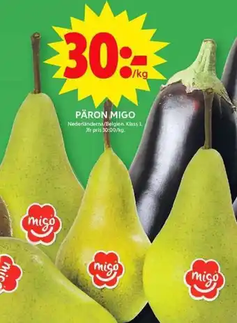 ICA Maxi Päron migo erbjuda