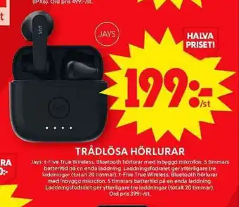 ICA Maxi JAYS Trådlösa hörlurar erbjuda