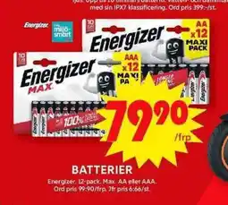 ICA Maxi ENERGIZER Batterier erbjuda