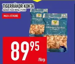 Matdax GARDEN FOOD Tigerrakor kokta erbjuda