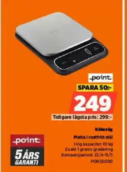 Power Point köksväg platta i rostfritt stål erbjuda