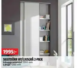 Bauhaus SKJUTDÖRR VIT/LJUSGRÅ 2-PACK erbjuda