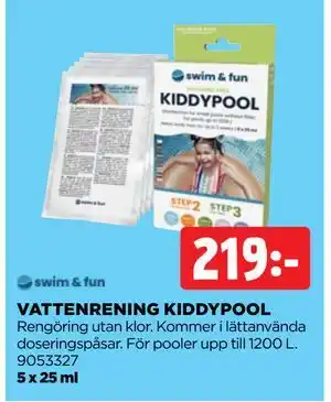 Jem&Fix VATTENRENING KIDDYPOOL erbjuda