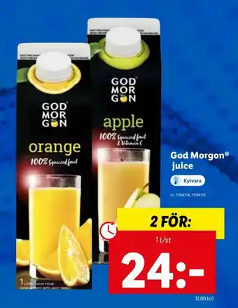 Lidl God Morgon juice 1 l/st erbjuda