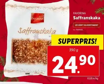 Lidl Favorina Saffranskaka 390g erbjuda