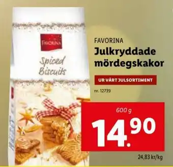 Lidl Favorina Julkryddade mördegskakor 600g erbjuda