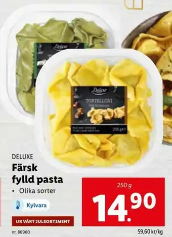 Lidl Deluxe Färsk fylld pasta 250g erbjuda