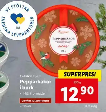 Lidl Kvarnvingen Pepparkakor i burk 350g erbjuda