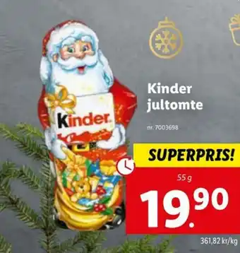 Lidl Kinder jultomte 55g erbjuda