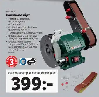 Lidl Parkside Bänkbandslip erbjuda