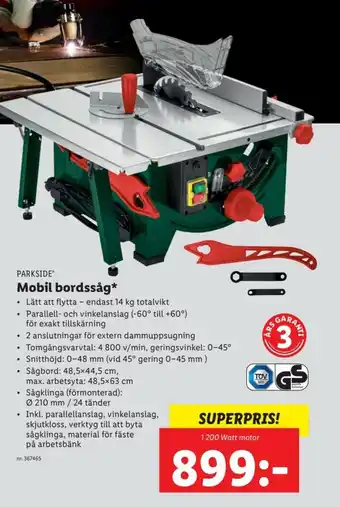 Parkside Mobil bordssåg*