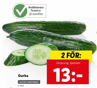 Lidl Gurka erbjuda