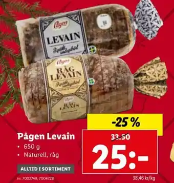 Lidl Pågen Levain 650g erbjuda