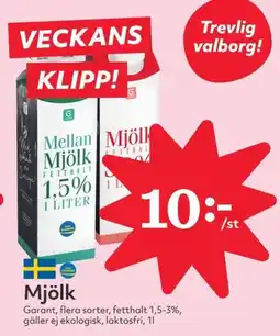 Östenssons GARTANT Mjölk erbjuda