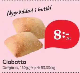 Östenssons DAFGARDS Ciabatta erbjuda