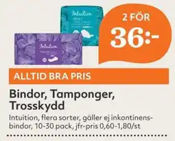 Östenssons Bindor, Tamponger, Trosskydd erbjuda