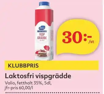 Östenssons VALIO Laktosfri vispgrädde erbjuda