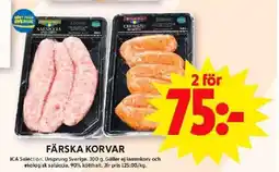 ICA Maxi FÄRSKA KORVAR erbjuda