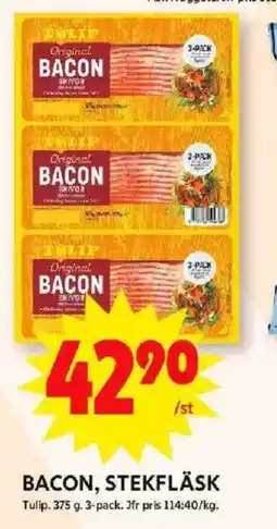 ICA Maxi BACON, STEKFLÄSK erbjuda