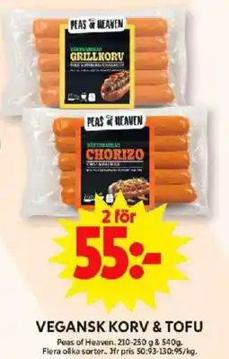 ICA Maxi VEGANSK KORV & TOFU erbjuda