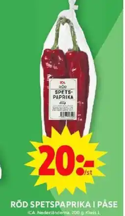 ICA Maxi RÖD SPETSPAPRIKA I PÅSE erbjuda