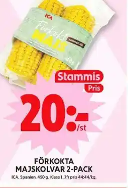 ICA Maxi FÖRKOKTA MAJSKOLVAR 2-PACK erbjuda