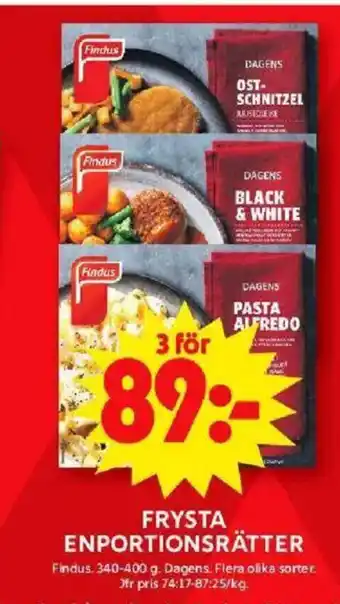 ICA Maxi FRYSTA ENPORTIONSRÄTTER erbjuda