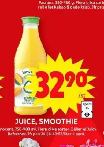 ICA Maxi JUICE, SMOOTHIE erbjuda