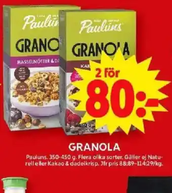 ICA Maxi GRANOLA erbjuda
