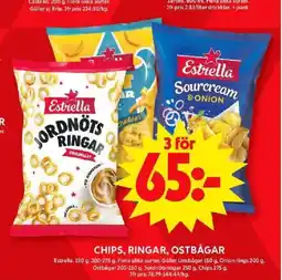ICA Maxi CHIPS, RINGAR, OSTBÅGAR erbjuda