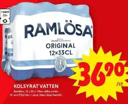 ICA Maxi KOLSYRAT VATTEN erbjuda