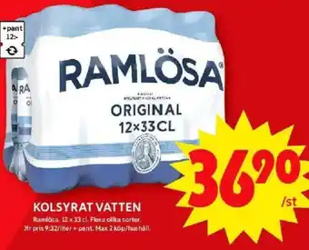 ICA Maxi KOLSYRAT VATTEN erbjuda