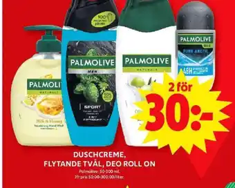 ICA Maxi DUSCHCREME, FLYTANDE TVÅL, DEO ROLL ON erbjuda