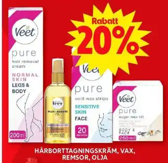ICA Maxi HÅRBORTTAGNINGSKRÄM, VAX, REMSOR, OLJA erbjuda