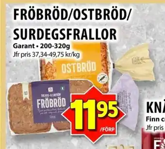 Matvärlden Tensta FRÖBRÖD/OSTBRÖD/ SURDEGSFRALLOR erbjuda
