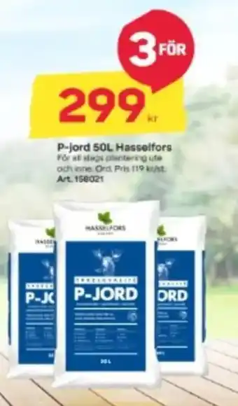Byggmax P-jord 50L Hasselfors erbjuda
