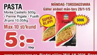 Nya Pulsen PASTA erbjuda