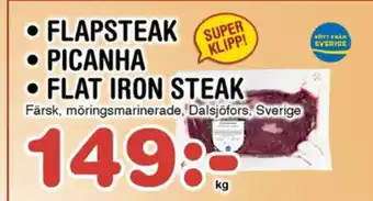 Nya Pulsen • FLAPSTEAK PICANHA FLAT IRON STEAK erbjuda