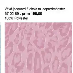 Selfmade Vävd jacquard fuchsia m leopardmönster erbjuda