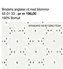 Selfmade Broderie anglaise vit med blommor erbjuda