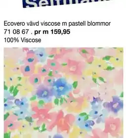 Selfmade Ecovero vävd viscose m pastell blommor erbjuda