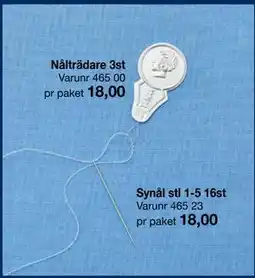 Selfmade Synål stl 1-5 16st erbjuda